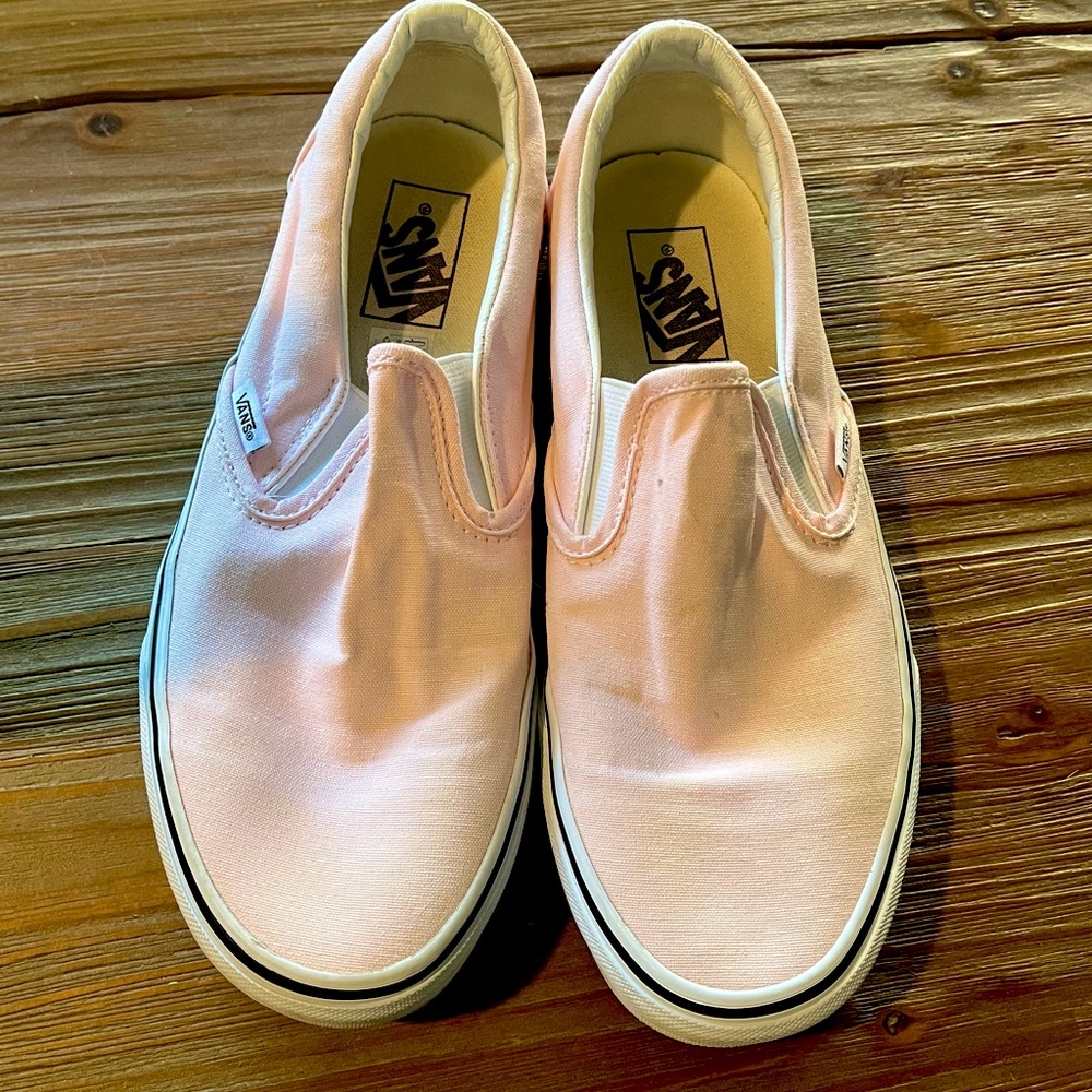 Pink Slip-on Vans Size 10
